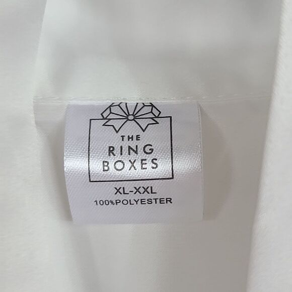 NEW Plus Size BRIDE White Satin Embroidered Wedding Day Robe XL-XXL Honeymoon - Picture 4 of 5